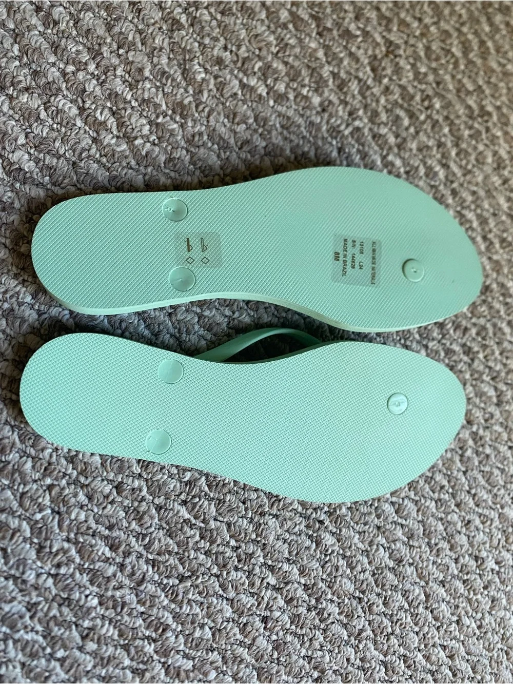 Tory Burch Mint Green Flip Flop Sandals with Logo Medallion